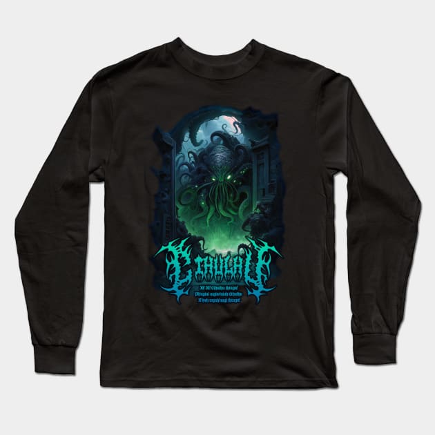 Cthulhu Awakes! Long Sleeve T-Shirt by Hiraeth Tees